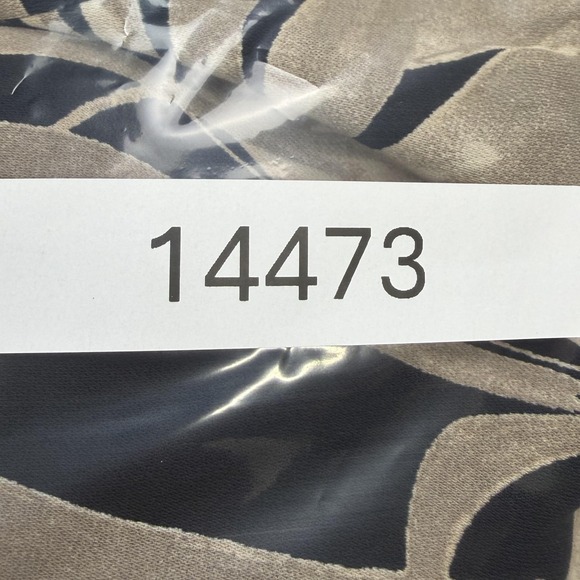 Halston Wrap Dress Womens 14 Black Palm Leaf Kimono Short Belted Pockets - Picture 9 of 9